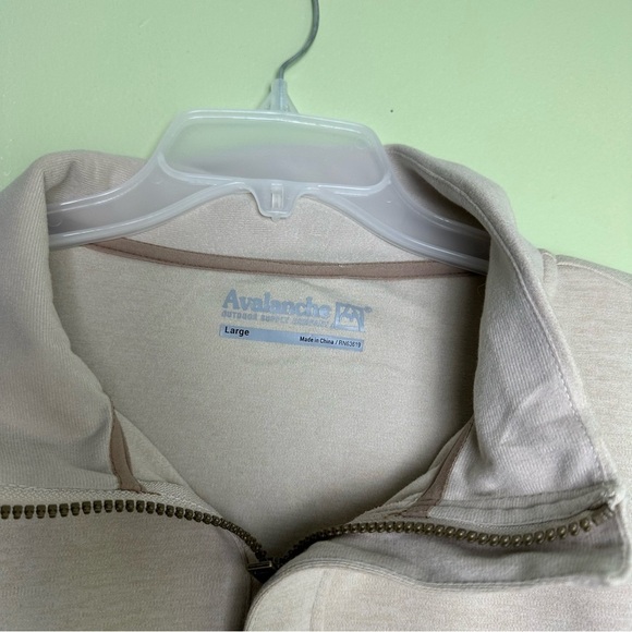 Avalanche 3/4 Zip Long Sleeve Pullover Sweatshirt Beige Women’s Size Large - Picture 5 of 9